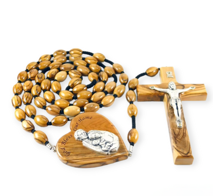 Large Olive Wood Wall Hanging Rosary