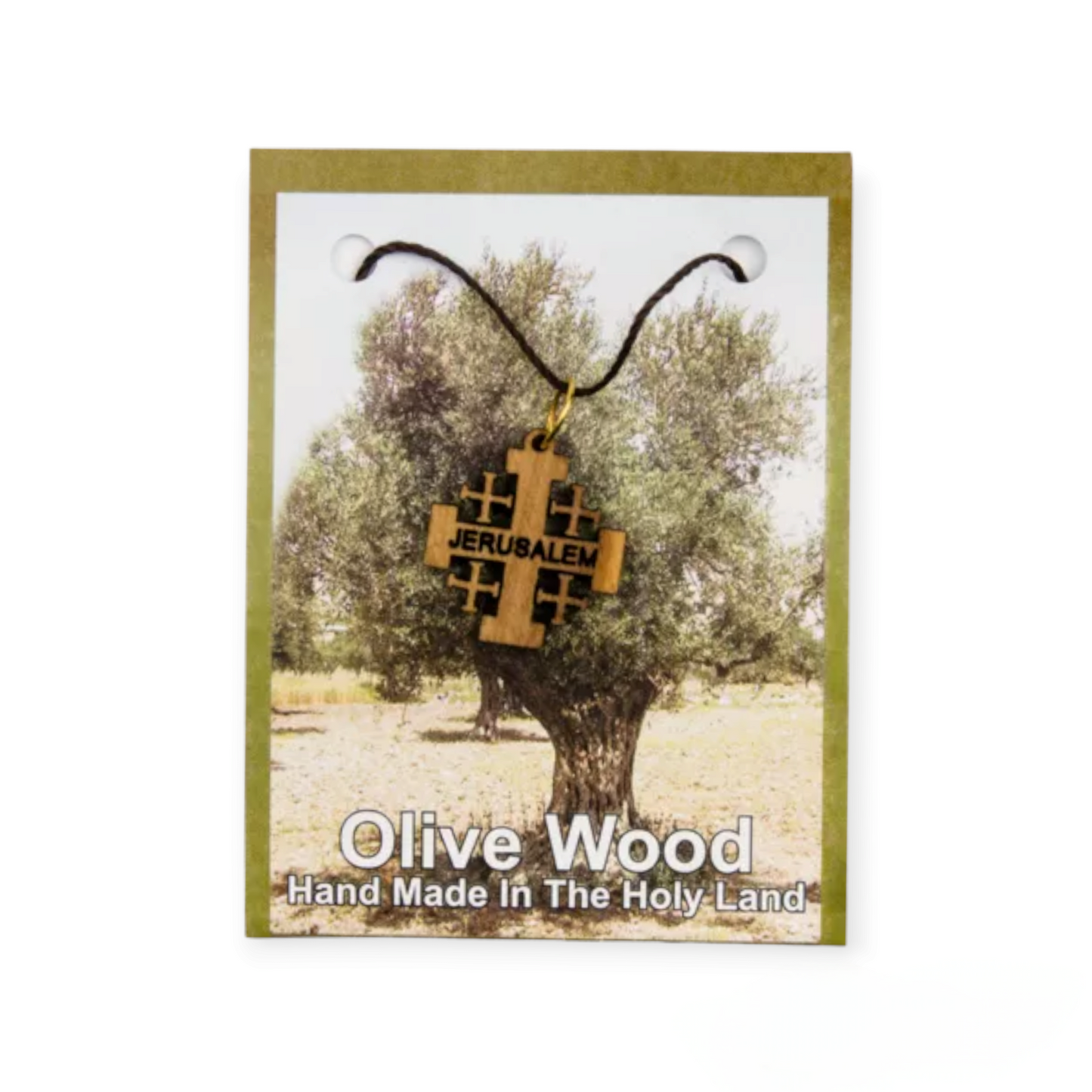 Olive Wood Jerusalem Cross