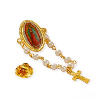 Christian Rosary Brooch Catholic Religious Gifts Pendant Brooch Lapel Pin