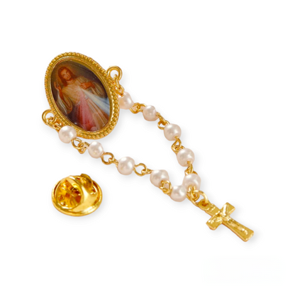 Christian Rosary Brooch Catholic Religious Gifts Pendant Brooch Lapel Pin