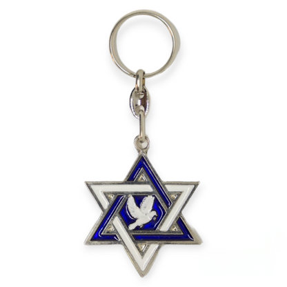 Star of David, Peace Dove keychain