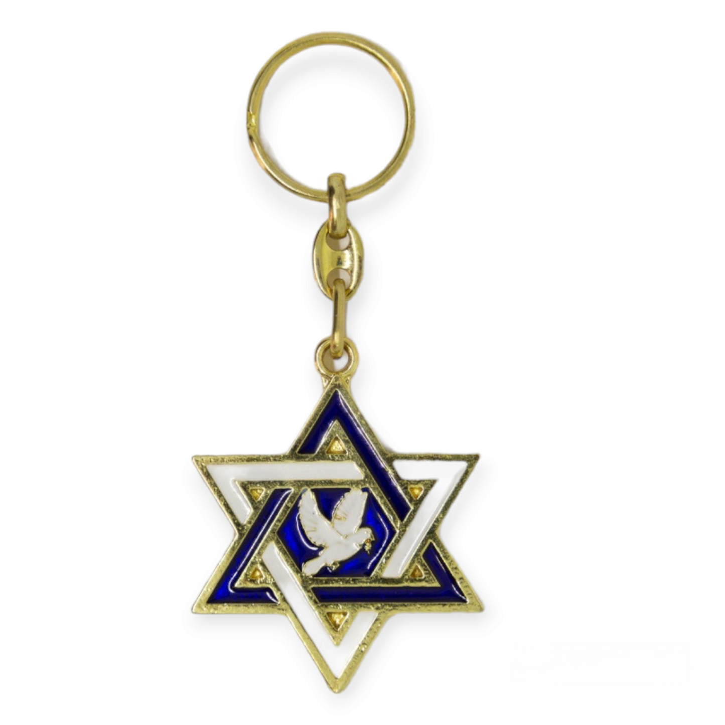 Star of David, Peace Dove keychain