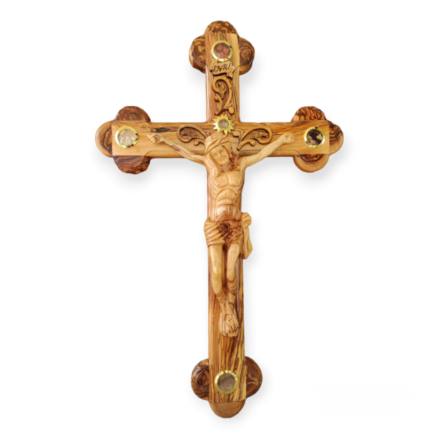 Large Cross 21" Hand made Olive Wood Wall Crucifix