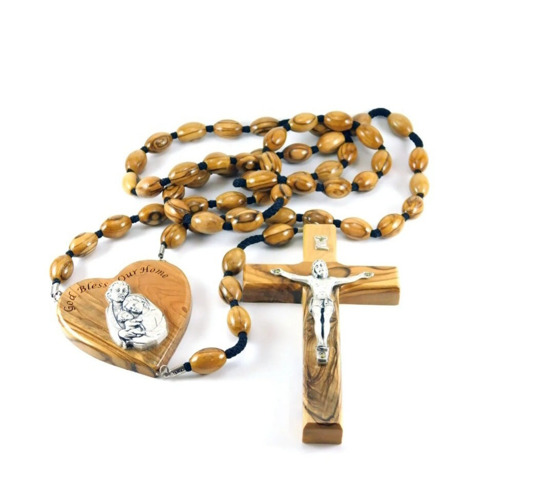 Large Olive Wood Wall Hanging Rosary