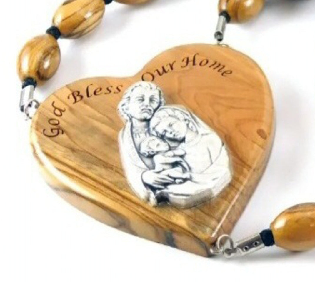 Large Olive Wood Wall Hanging Rosary