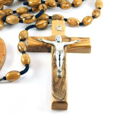 Large Olive Wood Wall Hanging Rosary