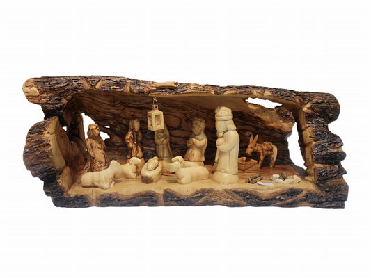 Olive Wood Scene of The Nativity, Carved In Stem