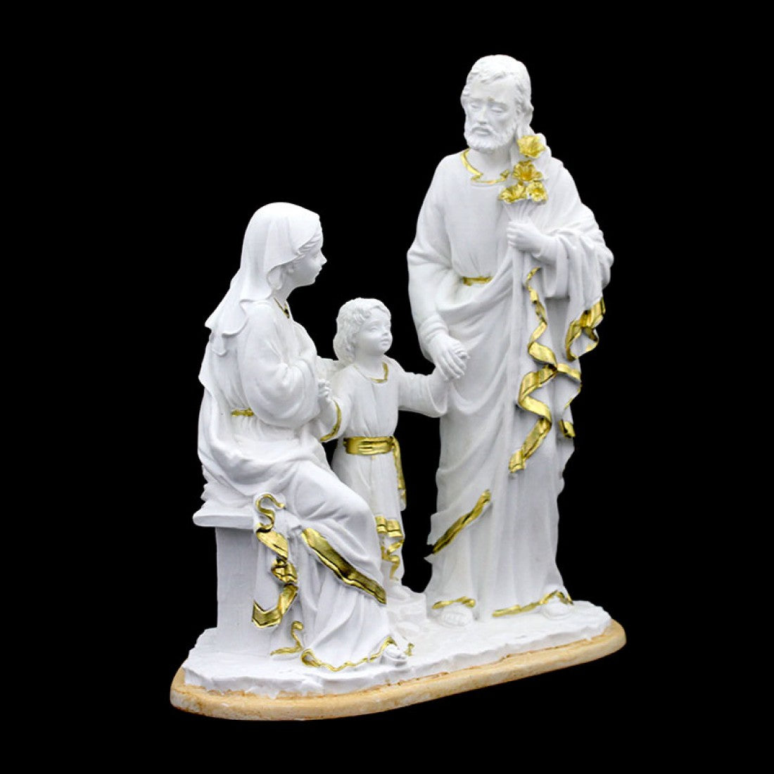 Statue de la Sainte Famille (Blanc et Or)