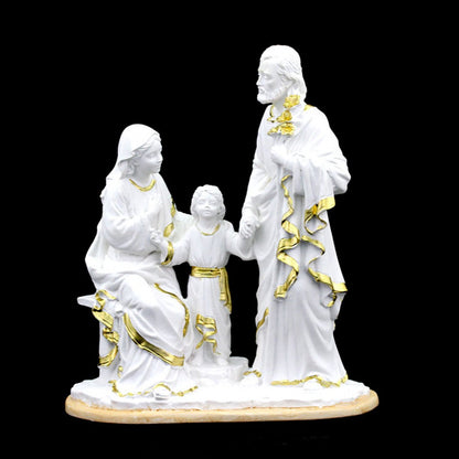 Statue de la Sainte Famille (Blanc et Or)