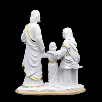 Statue de la Sainte Famille (Blanc et Or)