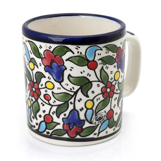 Traditional Ceramic Art Mug of colorful Leaves