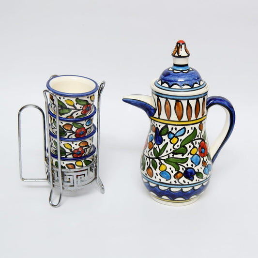 Ceramic Art 4-piece Cup Set With A kettle