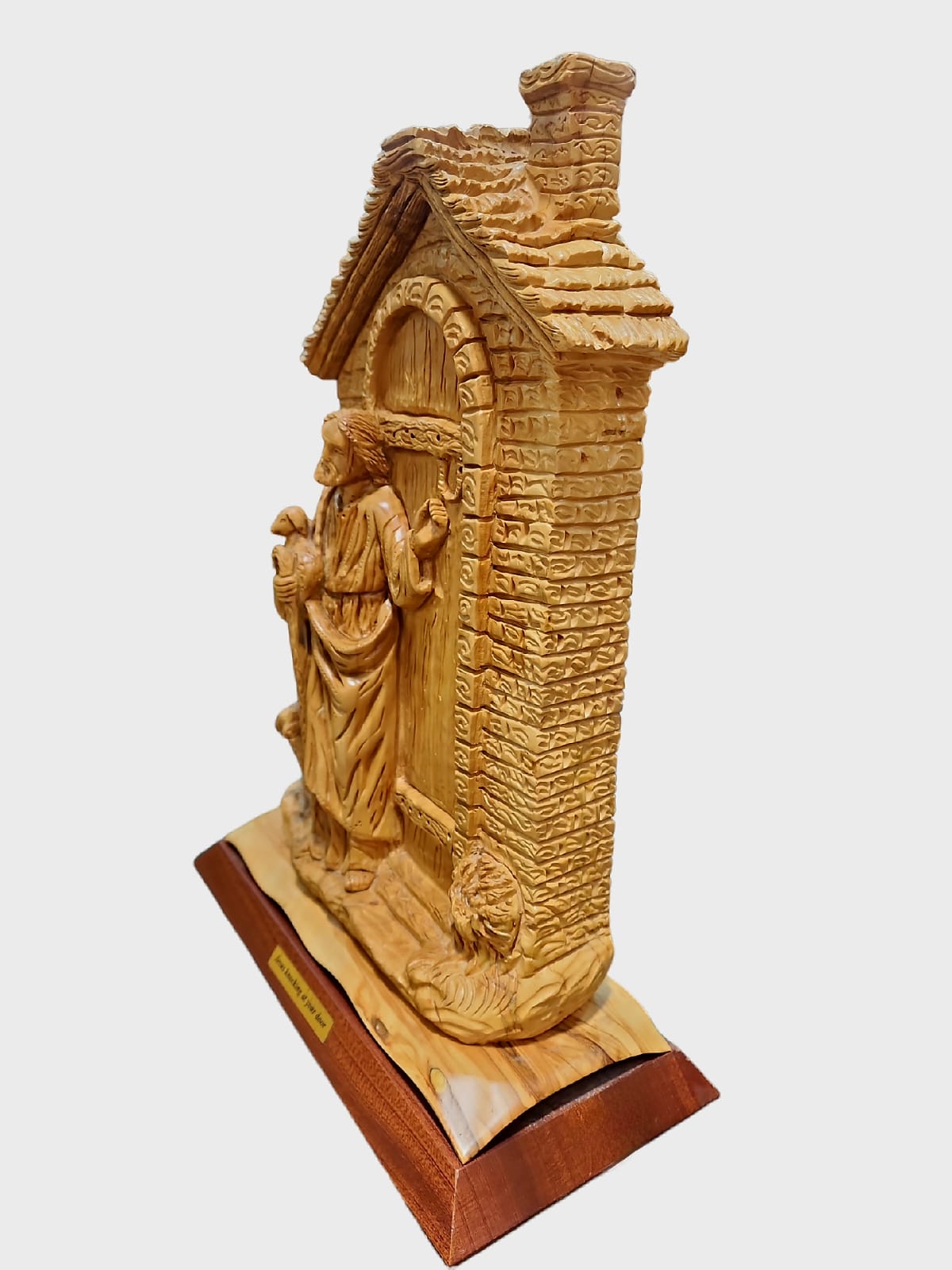 Jesus Knocking On Your Door Olive Wood Sculpture