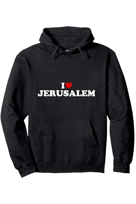 I Love Jerusalem Hoodie, Gray