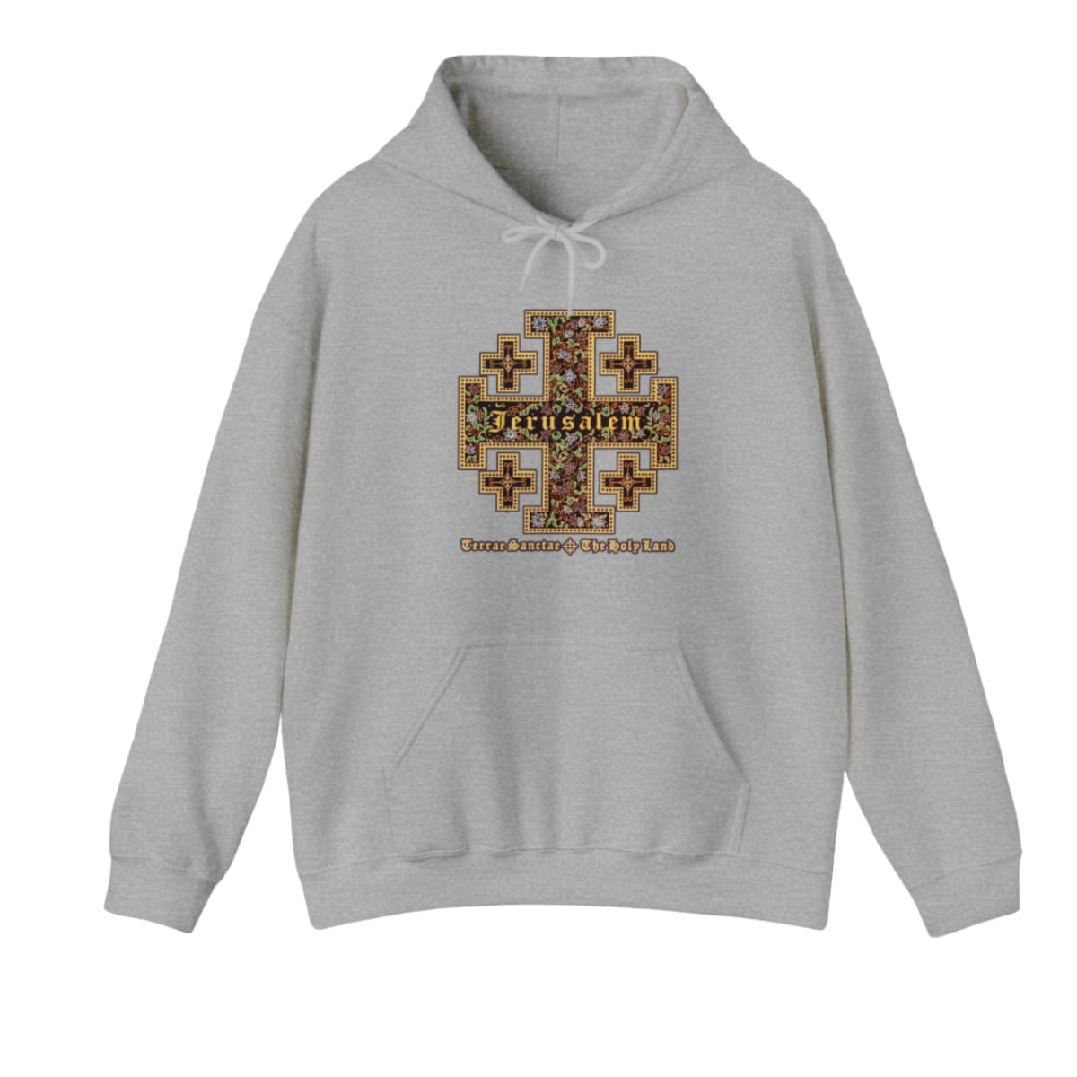 Jerusalem Cross Hoodie, Gray