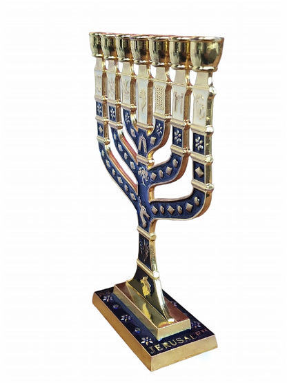 Menorah Bleu &amp; Or 7 Branches