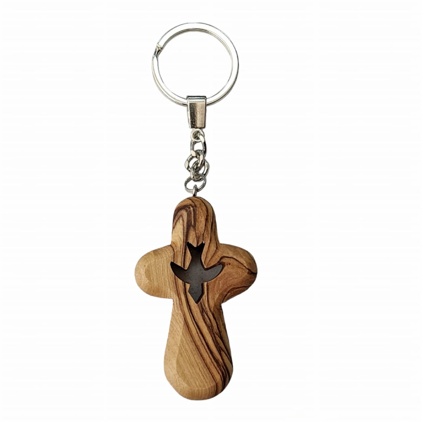 Porte-clés Croix en Bois d'Olivier