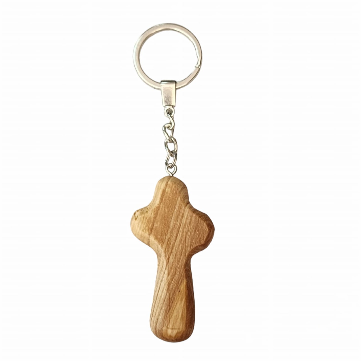 Olive Wood Cross Keychain