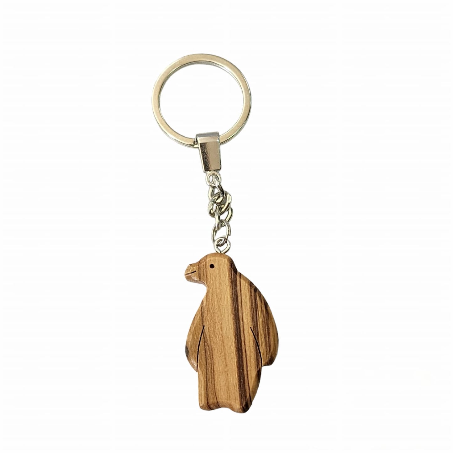 Porte-clés Pingouin en Bois d'Olivier