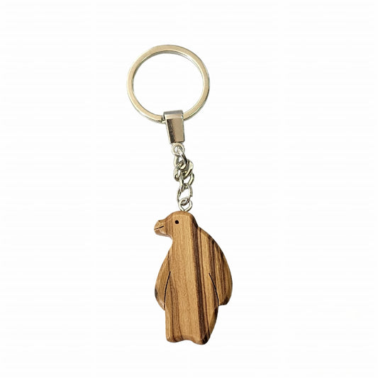 Porte-clés Pingouin en Bois d'Olivier