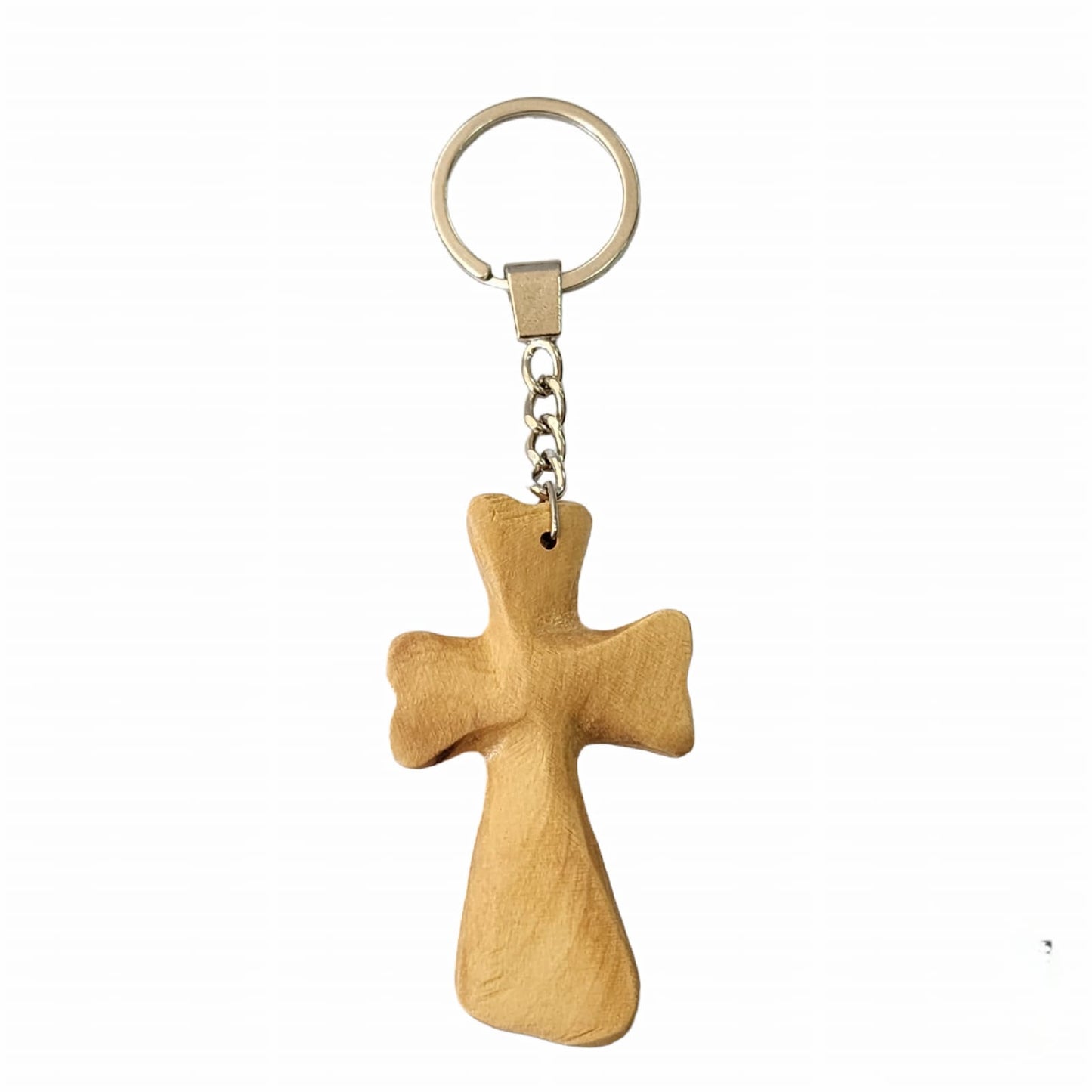 Olive Wood Cross Keychain