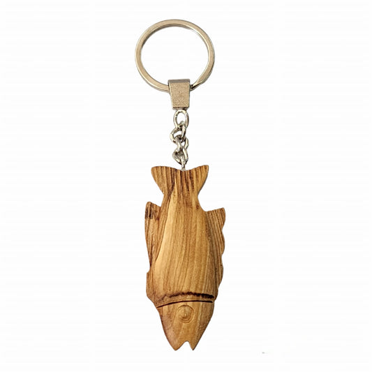 Porte-clés Poisson en Bois d'Olivier