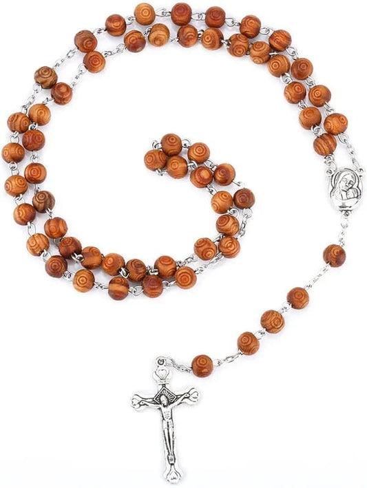 Olive Beads Rosary, With Cross and Jesus In Center