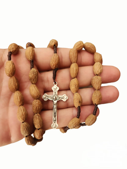 Olive Beads Rosary, Knitting With Thread