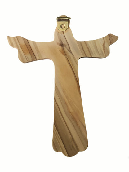 Croix en bois d'olivier en forme de Jésus