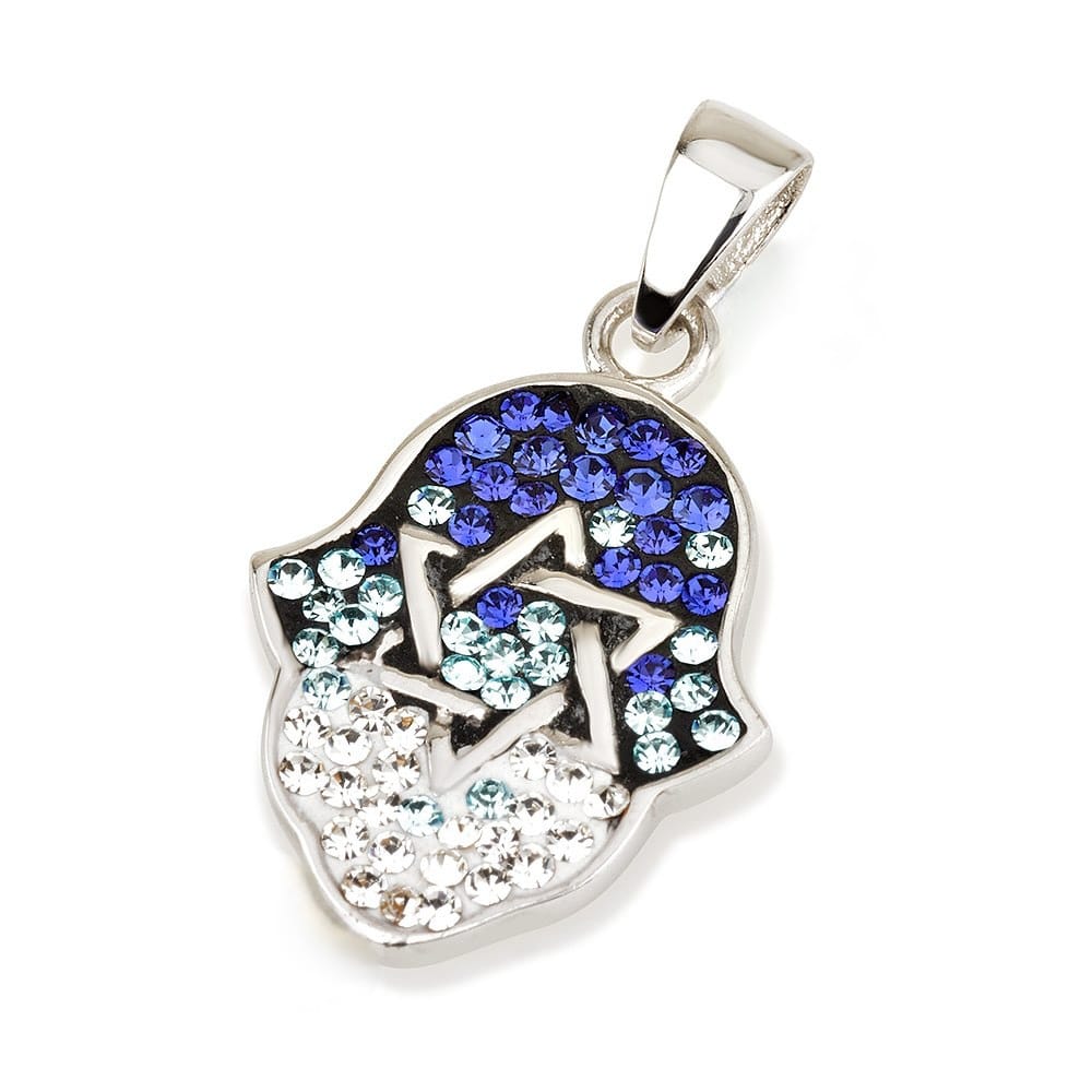 Silver Star of David Pendant, Multiple Colours