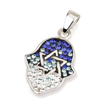 Silver Star of David Pendant, Multiple Colours