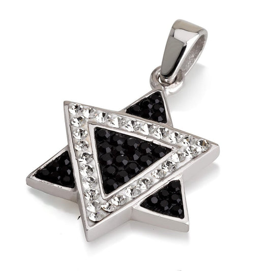 Silver Star of David Pendant, Multiple Colours