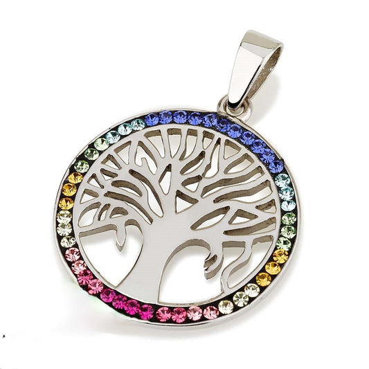 Silver The Tree of Life Pendant, Multiple Colours