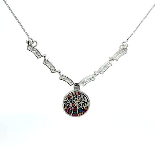 Silver The Tree of Life Necklace, Two Sided, Multiple Colours