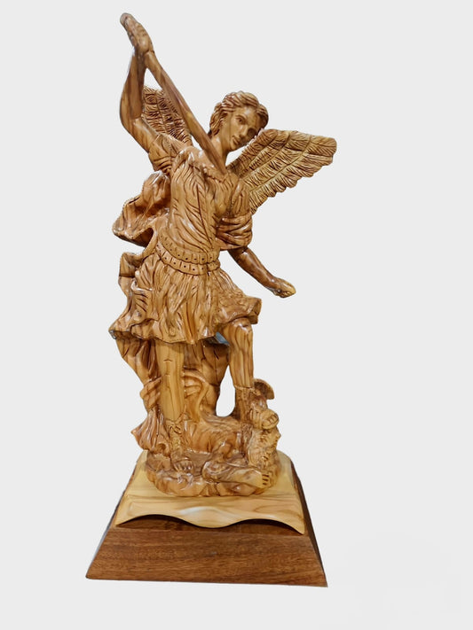 St. Michael Olive Wood Statue