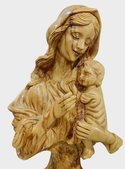 Virgin Mary & Baby Jesus Olive Wood Statue