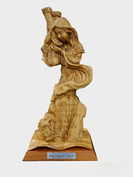 Sacrifice of Jesus Olive Wood Statue