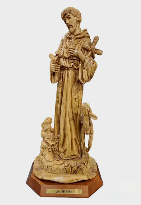 Shepard With Sheep Olive Wood Statue