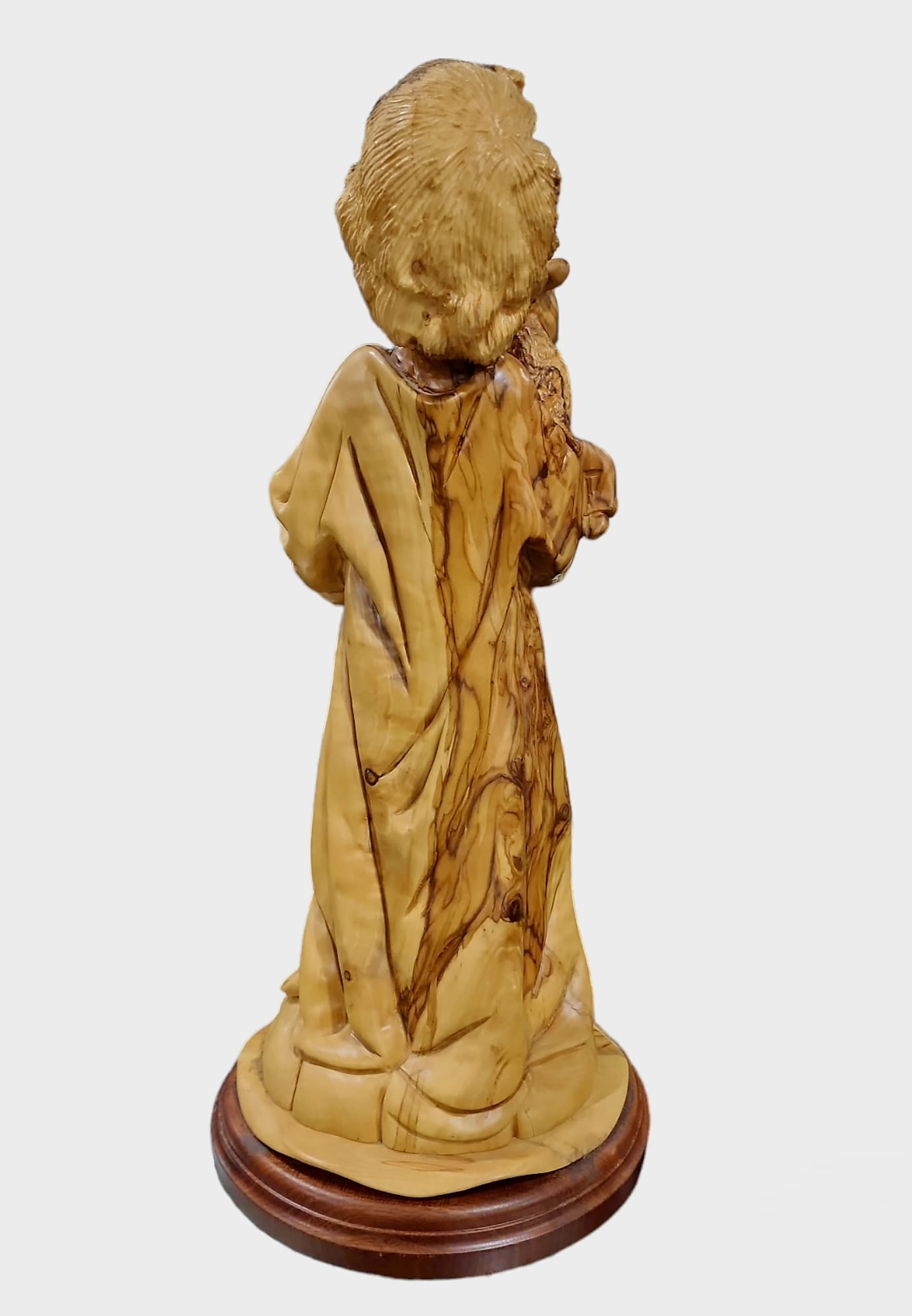 Little Shepard With Sheep Olive Wood Statue