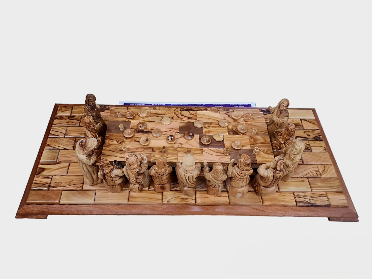 The Last Supper - Jesus with His Apostles in Upper Room Olive Wood Set