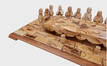 The Last Supper - Jesus with His Apostles in Upper Room Olive Wood Set