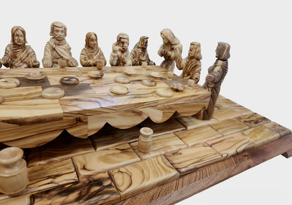 The Last Supper - Jesus with His Apostles in Upper Room Olive Wood Set