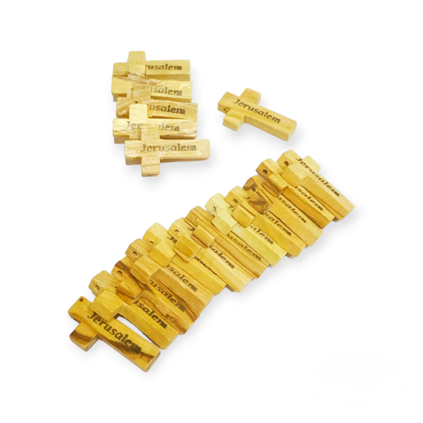 100 Pcs Croix en bois d'olivier