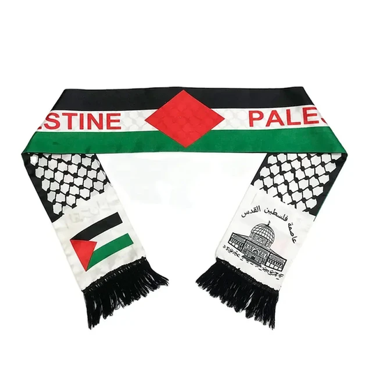 Palestine flag scarf with keffiya print and flag Palestinian Keffieh Hatta fashion scarf arabic