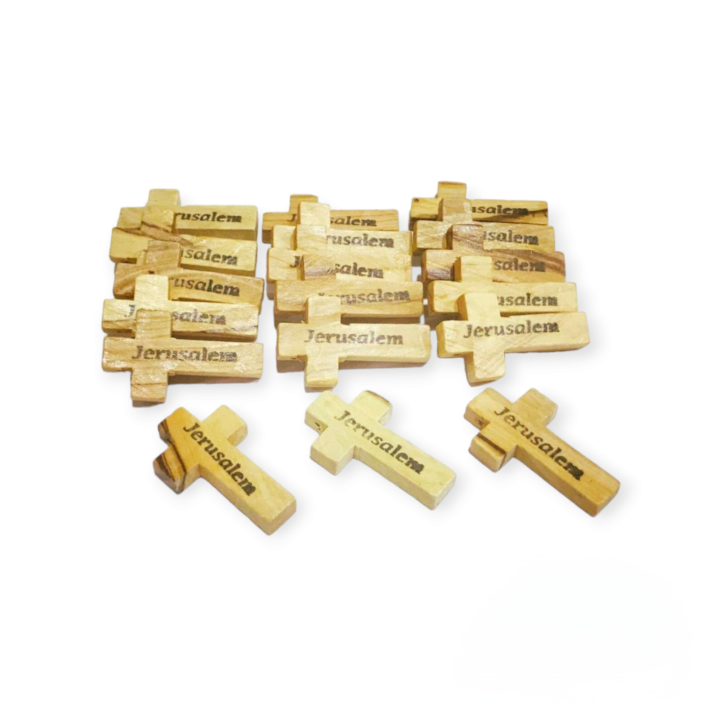 100 Pcs Croix en bois d'olivier